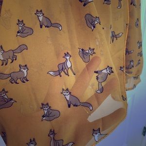 Mustard yellow fox dress